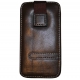 Leder Beschermtasje Classic Verticaal Bruin met Flip voor Apple iPhone 4/ 4S