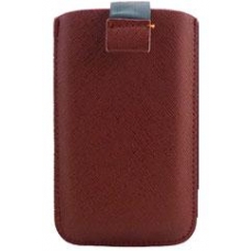 Leder Pouch Classic Pull Bruin voor Smartphones Maat M