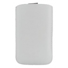 Leder Pouch Classic Pull Wit voor Smartphones Maat M