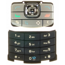 Nokia N80 Keypad Set Mat Zwart/ Zilver