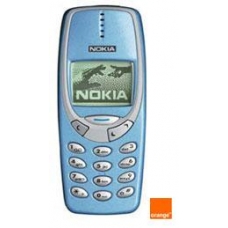 Nokia 3310/3330 Frontcover Licht Blauw met Orange Logo