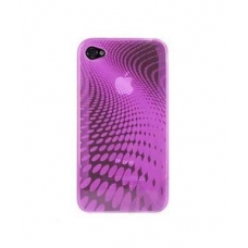 TPU Silicon Case Soft Lines Pink voor iPhone 4