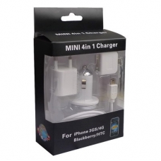 Mini Thuis/Auto Power Kit (4-in-1) voor Apple/ BlackBerry/ HTC