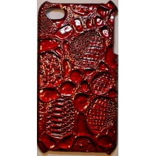 Hard Case Krokodil Design Donker Rood voor Apple iPhone 4/ 4S