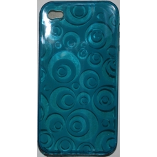 TPU Silicon Case Circle Design Blauw voor Apple iPhone 4