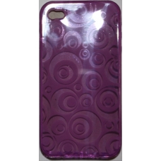 TPU Silicon Case Circle Design Paars voor Apple iPhone 4