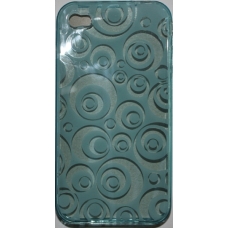 TPU Silicon Case Circle Design Licht Blauw voor Apple iPhone 4