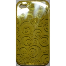 TPU Silicon Case Circle Design Geel voor Apple iPhone 4