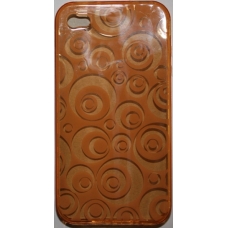 TPU Silicon Case Circle Design Oranje voor Apple iPhone 4