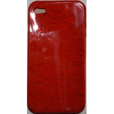 TPU Silicon Case Circle Design Rood voor Apple iPhone 4