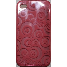 TPU Silicon Case Circle Design Pink voor Apple iPhone 4