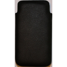 Lederen Pouch Verticaal Zwart voor Apple iPhone 4/ 4S