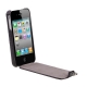 Leder Beschermtasje Flip Slangen Patroon Zwart voor Apple iPhone 4/ 4S