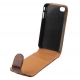 Leder Beschermtasje Flip Krokodil Patroon Bruin voor Apple iPhone 4/ 4S