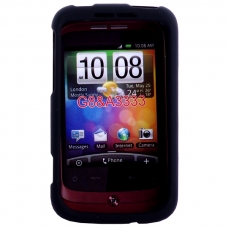 Hard Case Zwart met Rubber Frame voor HTC Wildfire/Google G8