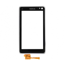 Nokia N8-00 Frontcover met Touch Unit Zilver/Wit