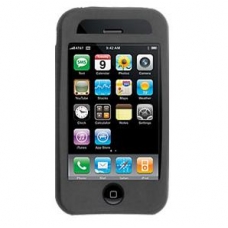 Silicon Case Zwart met Display Folie voor Apple iPhone 3G/ 3GS