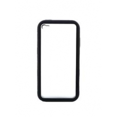 TPU Case Bumper Zwart met Transparant Plastic Backcover for iPhone 4