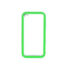 TPU Case Bumper Groen met Transparant Plastic Backcover for iPhone 4