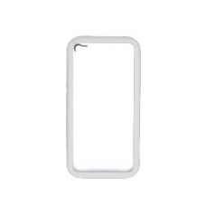 TPU Case Bumper Wit met Transparant Plastic Backcover for iPhone 4