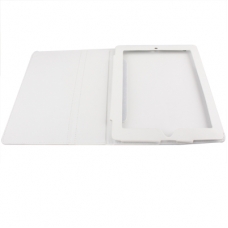 Lederen Beschermtas Flip met Houder Wit voor Apple iPad2/ iPad3/ iPad4