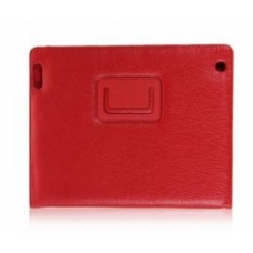 Lederen Beschermtas Flip met Houder Rood voor Apple iPad2/ iPad3/ iPad4