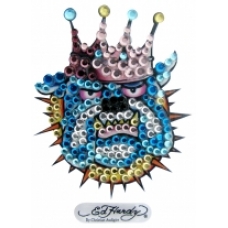 Ed Hardy Crystal Decal Sticker Mini King Dog