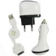 USB Charger Kit EU Wit (3-in-1) voor iPhone/ iPod