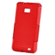 Silicon Case Duo Hard Perforated Rood voor Samsung i9100 Galaxy S II