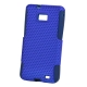 Silicon Case Duo Hard Perforated Blauw voor Samsung i9100 Galaxy S II