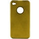 Silicon Case Aluminium Metal Duo Goud voor Apple iPhone 4
