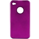 Silicon Case Aluminium Metal Duo Hot Pink voor Apple iPhone 4