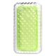 TPU Silicon Case Transparant Ruiten Design Lime voor iPhone 4/ 4S