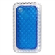 TPU Silicon Case Transparant Ruiten Design Blauw voor iPhone 4/ 4S