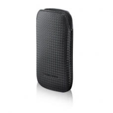 Samsung Lederen Pouch EF-C885FBE Zwart voor Samsung i8000 Omnia II