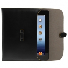 M.Humming Lederen Envelop Sleeve Soft Zwart voor Apple iPad1/ iPad2/ iPad3