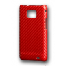 Hard Case Carbon Fiber Rood voor Samsung GT-i9100 Galaxy S II