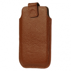 Lederen Pouch met Magnetische PullStrip Bruin voor iPhone & iPod