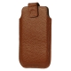 Lederen Pouch met Magnetische PullStrip Bruin voor iPhone & iPod