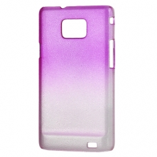 Hard Case Druppel Design Transparant Paars voor Samsung i9100 Galaxy S II