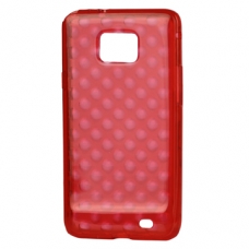 TPU Silicon Case Stippen Design Rood voor Samsung i9100 Galaxy S II