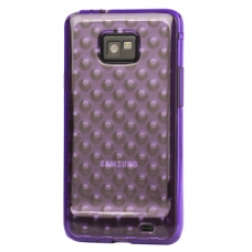 TPU Silicon Case Stippen Design Paars voor Samsung i9100 Galaxy S II