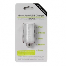 USB Autolader Micro (2100 mAh) Wit