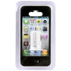USB Autolader Micro (1000 mAh) Wit voor iPhone/ iPad mini