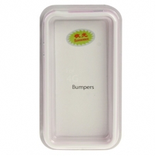 TPU Sillcon Bumper Ultra Slim Paars/Wit met Metalen Knoppen voor iPhone 4S