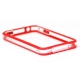 TPU Silicon Bumper Transparant/Rood met Metalen Knoppen voor iPhone 4/ 4S