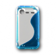 TPU Silicon Case S-Line Transparant/Blauw voor HTC Incredible S