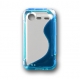 TPU Silicon Case S-Line Transparant/Blauw voor HTC Incredible S