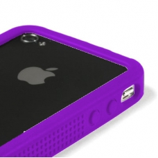 TPU Silicon Bumper Grip Paars voor iPhone 4