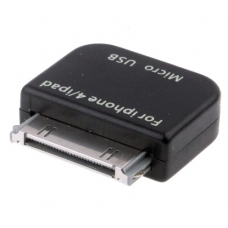 Micro USB Converter Adapter Zwart voor iPhone/ iPad/ iPod